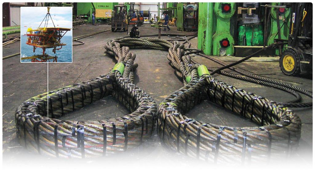 9Part EIPS HH1905EE wire rope slings PR O D UCT S Component Wire Rope Diameter Vertical Capacity Vertical Capacity Finished Wire Rope Diameter Standard* Eye Length Bearing Area of Eye Thickness