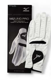 MIZUNO PRO The Mizuno Pro glove, the choice of Luke Donald and Stacy Lewis, is made from premium tour quality Cabretta leather.