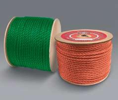 600' 165 lbs Polypropylene Rope - Green and Orange Durable, rugged polypropylene rope, floats. It is made from a color-safe, strong polypropylene that allows minimal stretch and lifetime color.