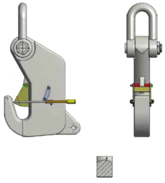 ROV Lifting Hook Type The ROV hooks range covers loads from 50 00Te WLL and have a have a safety arrangement which can be fixed in open or in closed position, and easily operated by a work class ROV.