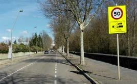 (a) Raised Crosswalk; (b) Lane narrowing at P13; (c) Lane narrowing at P15. 2.