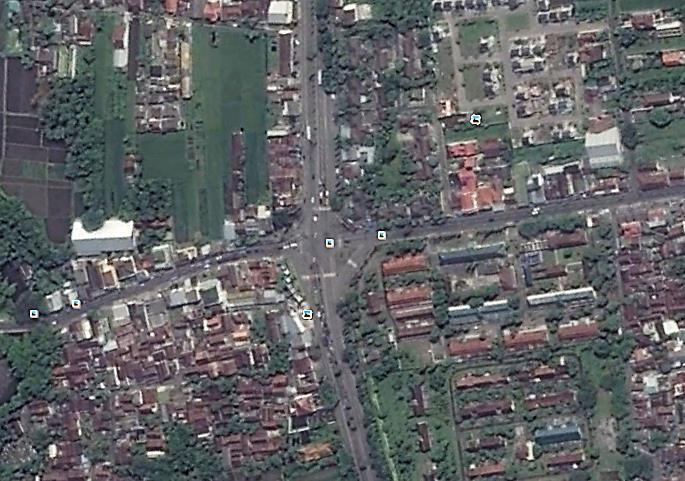 The study was conducted at signalized intersection of Demak Ijo, Godean Street, Sleman, Yogyakarta as shown in Figure 2 and 3.