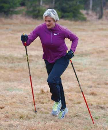 Compared to standard walking, Nordic Walking - by involving the poles and arms - relieves a part of the impact put on the main leg joints (ankle, knee, hip).