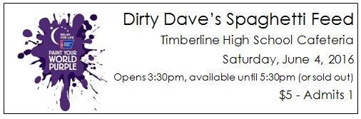Dirty Dave s Saturday, June 4 th Open 3:30pm-5:30pm (or until sold out) Survivors & Caregivers wearing