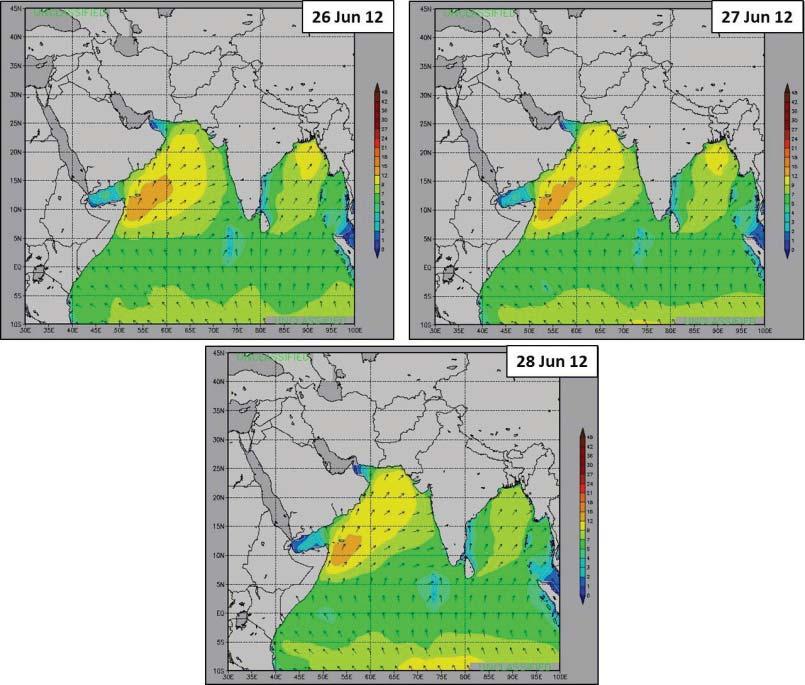 Extended Forecast: Westsouthwesterly winds of 10 15 knots, with seas of 2 4 feet, temporally increasing to 5 7 feet after 25 June.