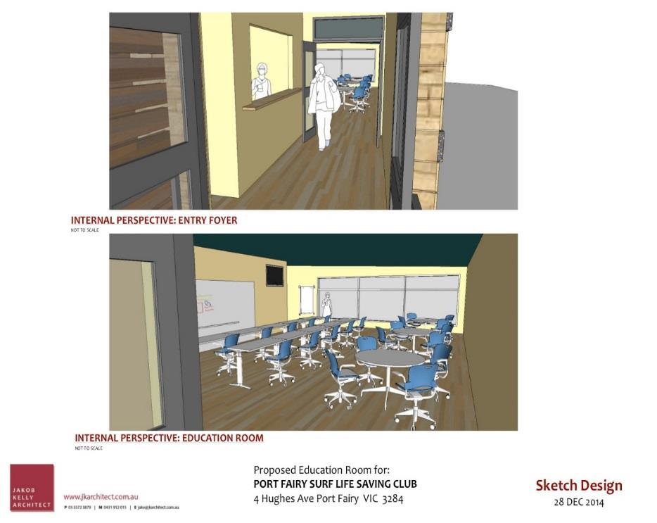 Entry providing access to: Office/administration Meeting/training room