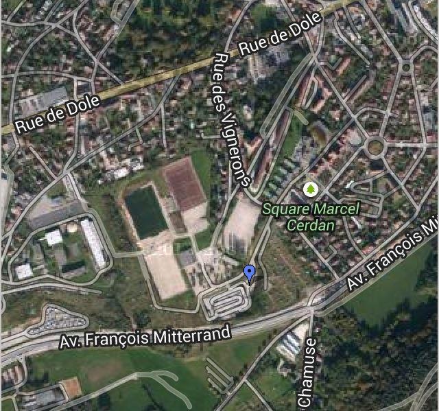LOCATION The track is located right on the sport area "Complexe sportif du Rosemont" near "Micropolis" (Exhibition Center) West of Besançon.