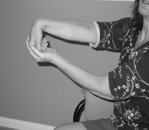 Stretching Gentle stretching exercises including wrist flexion, extension and rotation. The elbow should be extended and not flexed to increase the amount of stretch as required.