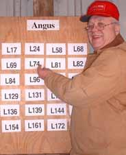 A selector board will be posted by each pen with the tag/brand # of each bull in that pen. At 1:30 PM the first selections will be made in buyer 3. number order.