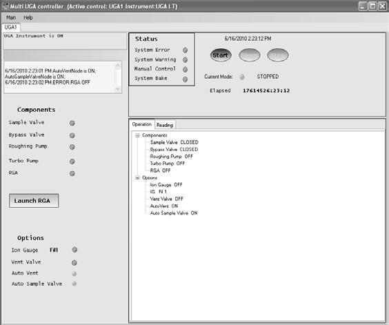 2 26 Guide to Operation Fig. 2-15. Screenshot of UGA control software after the proper serial connection of UGALT. On the title bar, the connection status is shown. 2.3.