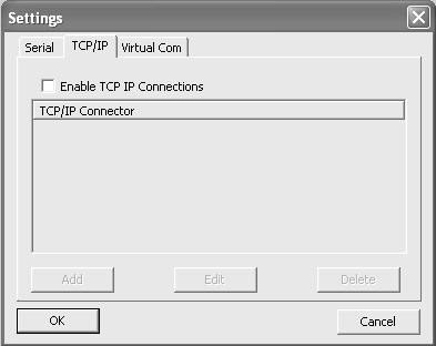 Guide to Operation 2 37 Click the connection setting button ( ). Select TCP/IP tab. The following dialog will appear.