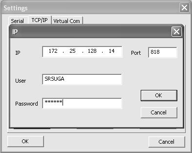 Click Add button then new data input dialog box will appear (Fig. 2-27). Fig. 2-27. Screenshot of Ethernet data input dialog in RGA.
