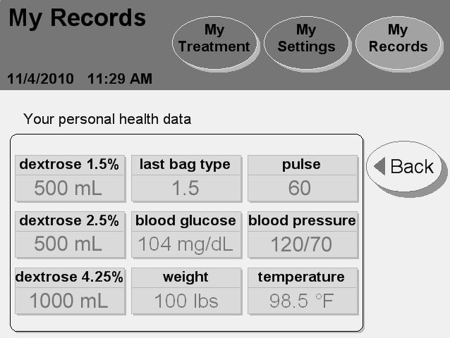 Your Personal Health Data 6 7 Note: The values shown here are for example only.