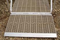 Gangways are manufactured from aluminum, wood, or polyethylene. 1 2 3 4 5 6 7 8 1.