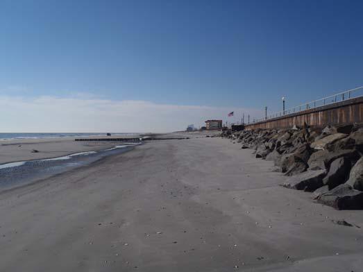 Figure 3. The left picture was taken on November 18, 2010 the beach was lowered to the point where waves at high tide always reach the rocks.