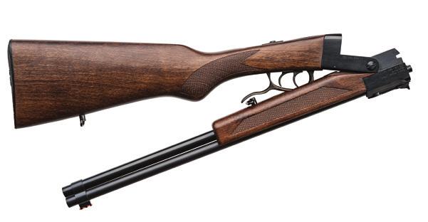 DOUBLE BADGER 24 This shotgun/rimfire combination gun is a great choice for hunting, survival or fun recreational shooting. Double Badger is available in 20ga/.