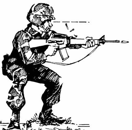 (2) Pointed. When presented with a target, the soldier keeps the rifle at his side and quickly fires a single shot or burst.
