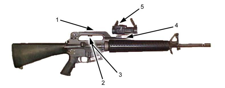 Figure 2-24. Mounting the M68 to the M16A1/A2/A3. b. M16A4 and M4-Series Weapons (Figure 2-25).