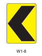 Chevrons General Characteristics Chevrons are signs used to emphasize and guide drivers through a change in horizontal alignment.