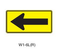 A Chevron Alignment sign may be used as an alternate or supplement to standard delineators on curves or to the One- Direction Large Arrow (W1-6) sign.