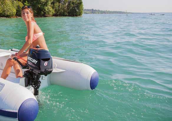 Soft Bottom Mercury Inflatable Boats offer seven models that can be easily collapsed and stored in a carrying bag to eliminate storage issues or the purchase of a trailer.