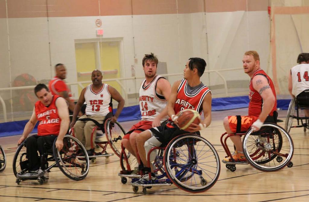 VVAC WHEELCHAIR BASKETBALL For the past 30 years, Variety Village has run an integrated wheelchair basketball team.