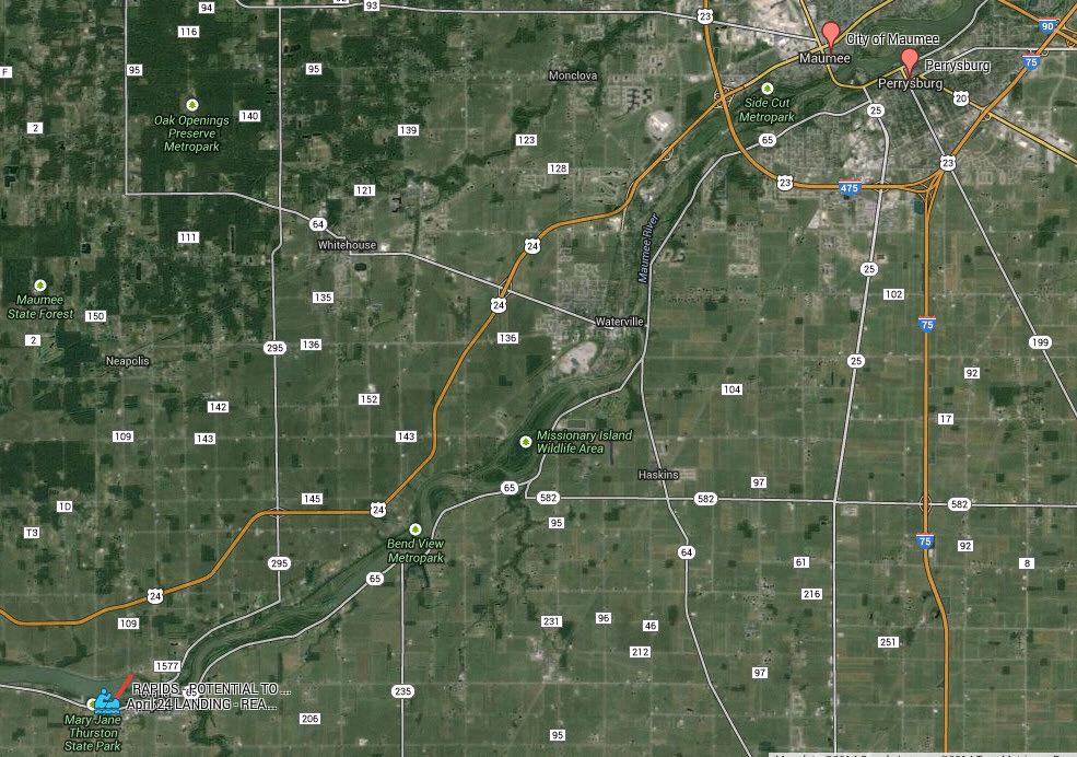 !!! DANGEROUS RAPIDS COULD BE between Mary Jane Thurston State Park & Perrysburg/Maumee due