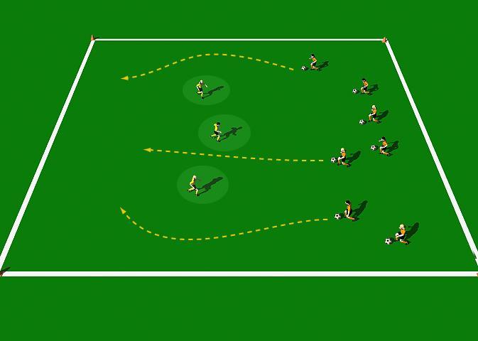 Week Three Drill One Cops and Robbers Exercise Objectives: This is an introductory exercise for dribbling. The major focus is on vision, change of direction, change of speed and control over the ball.