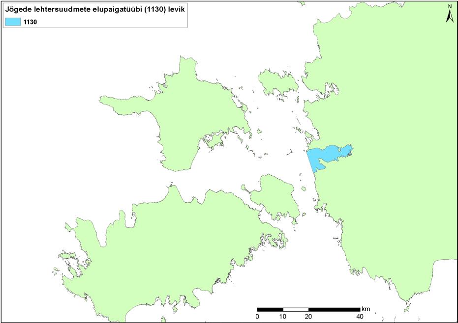 5.1.2. Jõgede lehtersuudmed Varasemates tööde ja loodusdirektiivi 2007. ja 2012. a. aruannete järgi on Eestis ainult üks jõgede lehtersuudmete elupaigatüübile vastav ala Matsalu laht (joonis 5.1.2.1).