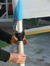 4) Rotate the mast in either direction by turning the mast below the gooseneck.