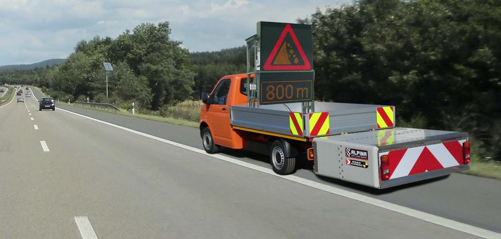 ALPINA MOBILE ROAD AIRBAG 9 TRUCK MOUNTED ATTENUATOR FOR LIGHT TRUCKS Protect employees! Reduce costs.