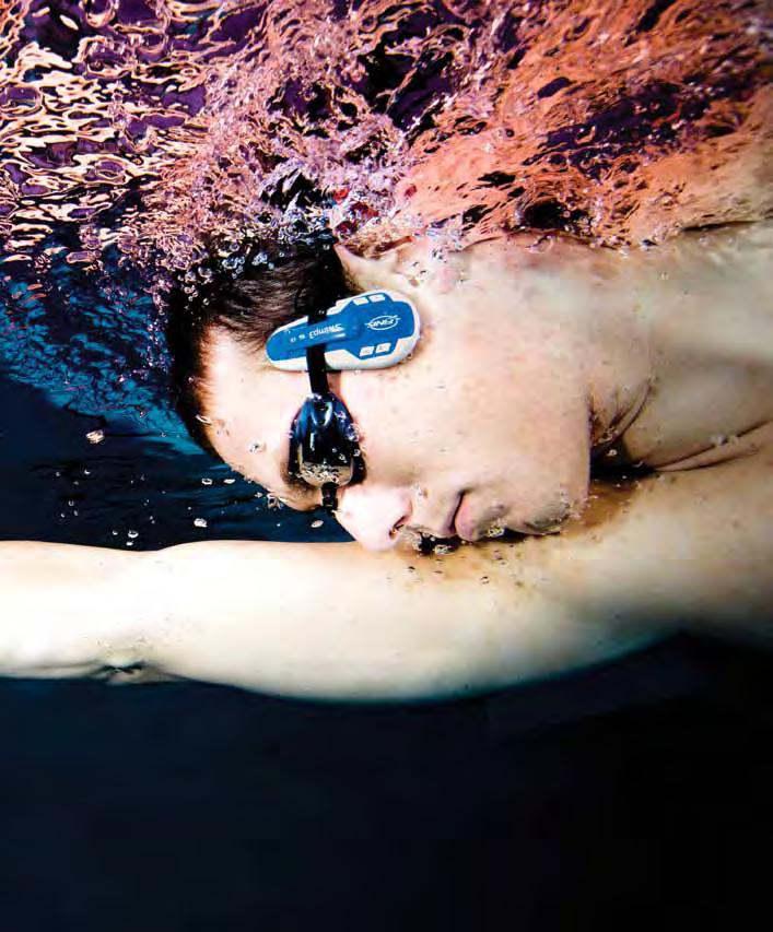 t e c h n i C A L p r o d u C T S E L E C T R O N I C s SwiMP3 1G WATERPROOF MP3 Player Swim with Crystal Clear Music Without Earbuds Bone Conduction Audio Transmission Incredibly clear sound without