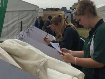 such as bellies, locks, pieces, skin pieces and shanks and the time it takes to process two fleeces. Students also participated in the sheep classing and wool judging competitions.