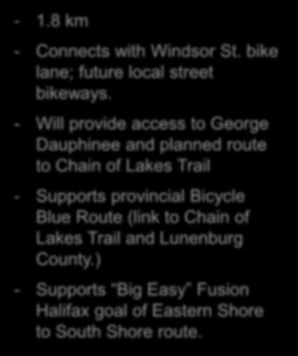 Part of Building the Network - 1.8 km - Connects with Windsor St.