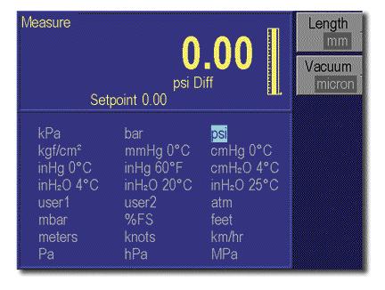 Pressure limits Set upper and lower pressure limits to sound an audible alarm.