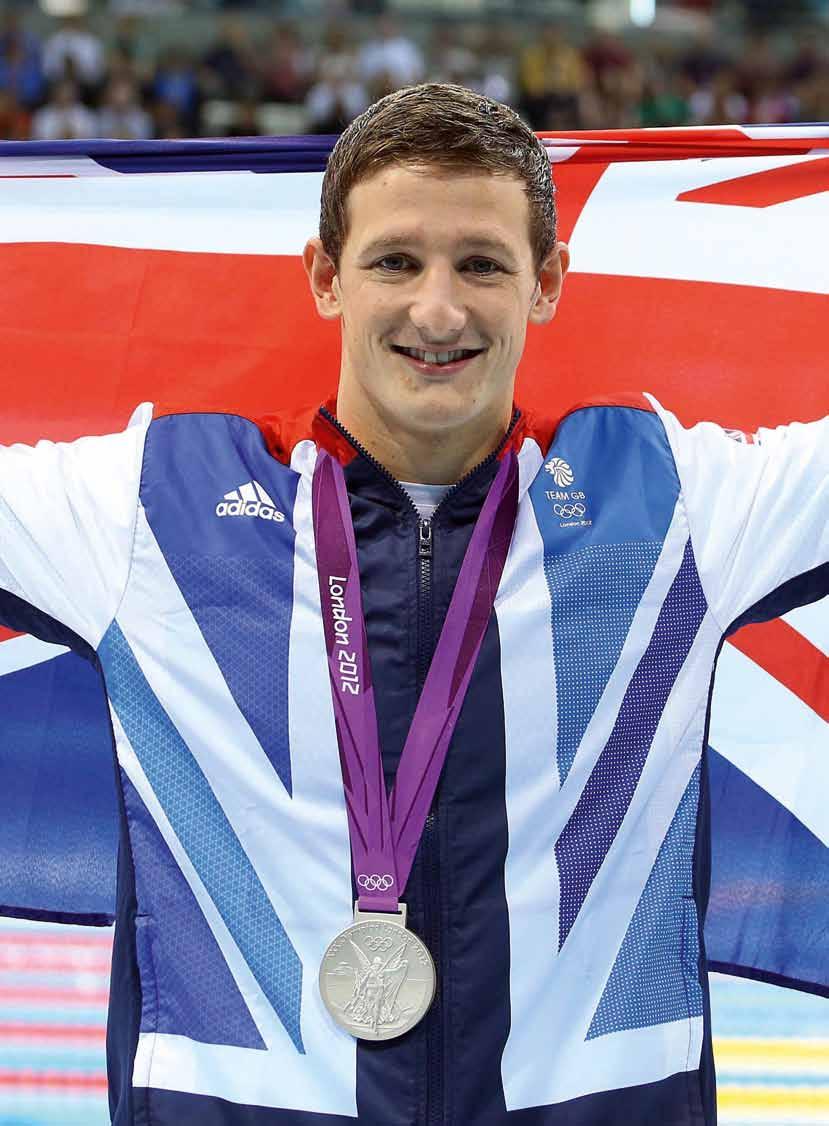 Flying the flag for Britain: Michael Jamieson with his Olympic silver medal