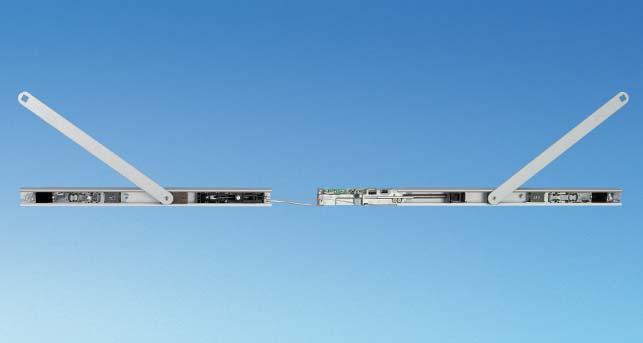 GEZE Boxer E-ISM for double-leaf doors, with closing sequence control and electromech.
