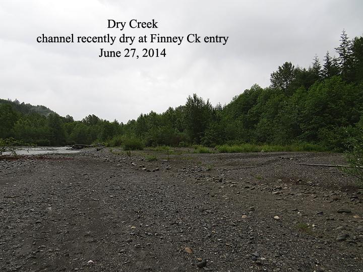 subsurface with disconnection from Finney Creek by June 27, 2014