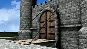 The drawbridge was a movable bridge located in the front of the castle that was used to keep invaders and danger away out of