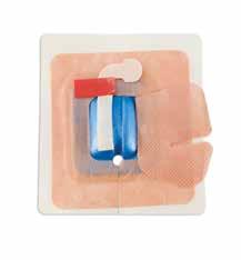 SPECIALTY DEVICES FEATURES & BENEFITS Wide range Central adhesive hydrocolloid Advanced adhesive Included showercap Secures nonvascular catheters from 6F-24F