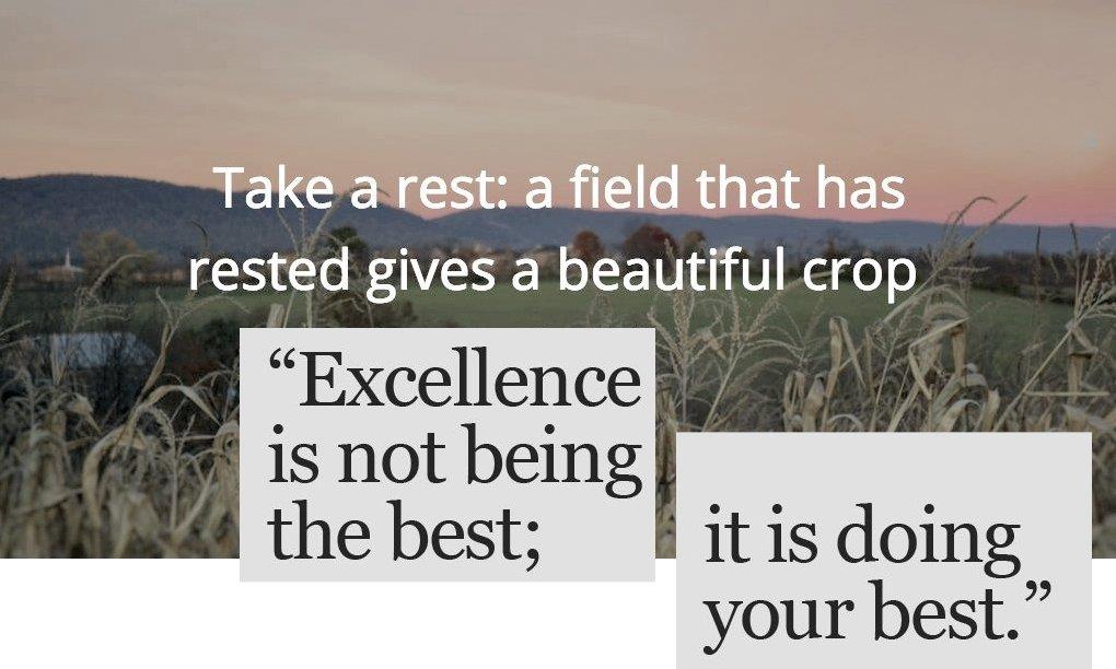 Take a rest: a field that has rested gives a beautiful