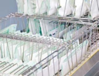 Heat sealable pouches Place upright in the sterilizer: