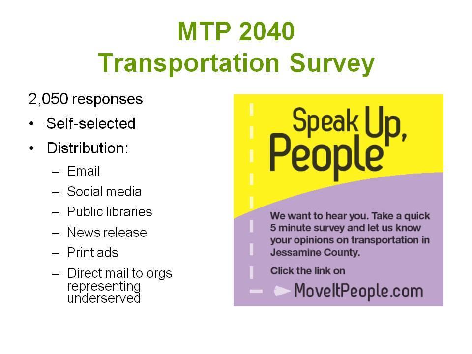 Appendix C Participation (cont d) Transportation Survey Results 2 0 4
