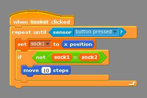 Sock Sorter B Strategy: Repeat until basket empty - Grab a sock.