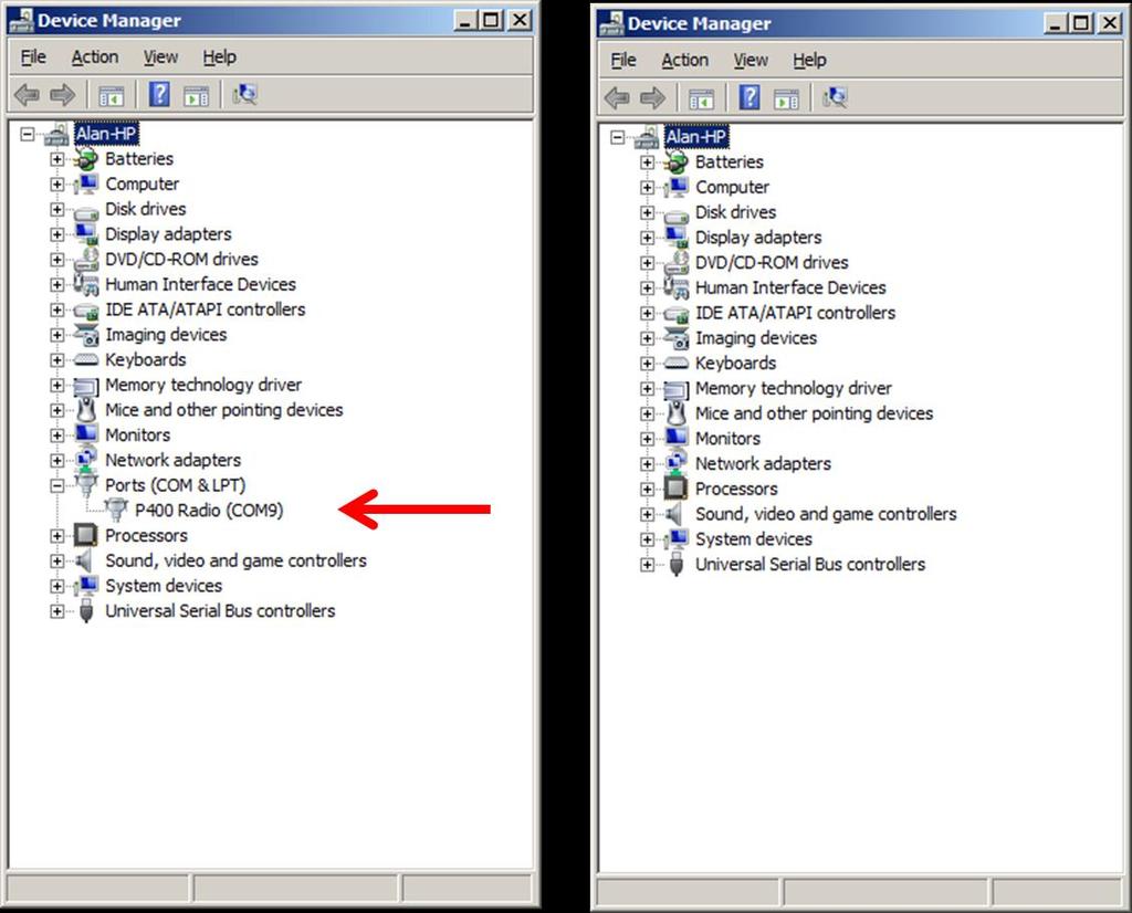 RCM RET User Guide 5 Fig. 2: Succesful connection (left), unsuccessful connection (right) Note: The connection from the RCM to Host through the USB connector is generally very reliable.