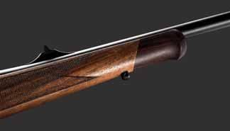 Bavarian stock design The oil-finished walnut stock also features a Schnabel-type