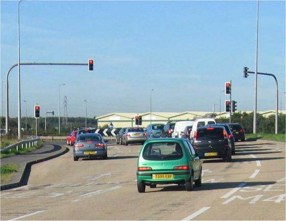 Ensure visibility of signals! Tall poles may be needed on high speed roads stopline. Where three or more lanes are involved, additional signals will probably be required.