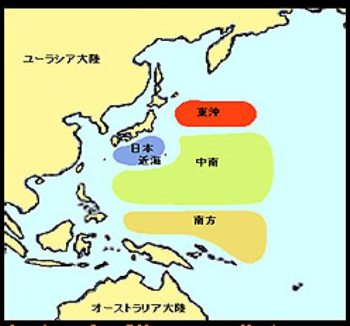 Higashi-oki, and Chunan are in FAO area 61(Northwest Pacific), while Nanpou is in FAO area 71 (Western Central Pacific). Figure 1. Tuna fishing areas near Japan used by 19 GRT longline vessels.
