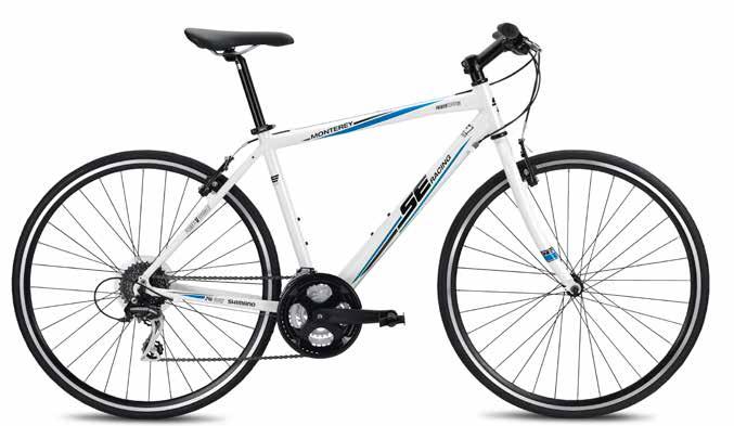 MONTEREY 24 Spd Fitness Series Take the Monterey with you when you need to get somewhere quickly and without a fuss. A lightweight alloy frame easily handles open roads or paths.