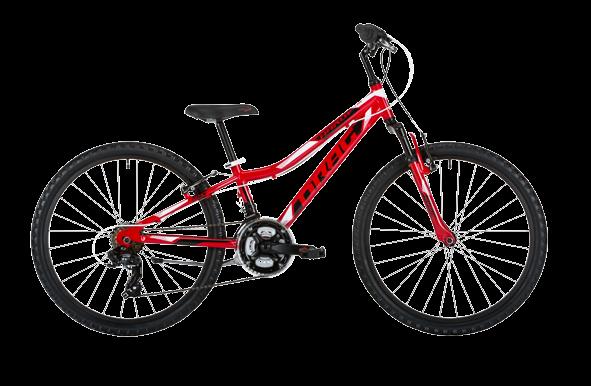 JUNIOR 24 JUNIOR KID FIT BRAKES LIFETIME WARRANTY Hardy JR 24, Alloy Hydroformed Red/Black 24 Suspension 40mm Travel, Coil 1 Thread 24/34/42 Two lenghts option 120/140mm Shimano Tourney, 3x6 Speed